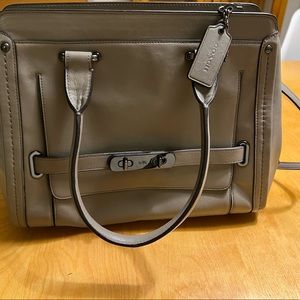 Coach Swagger Frame Satchel Gray